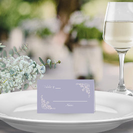 Tarjeta De Asiento Lilac francés Elegant Blank Table Number Place Car