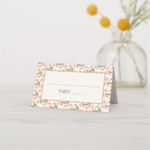 Tarjeta De Asiento Lindo floral rosa claro de primavera