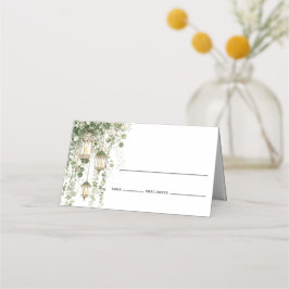 Tarjeta De Asiento Linterna de eucalipto verde salvia