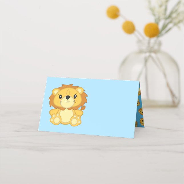 Tarjeta De Asiento Lion Baby Shower (Anverso)
