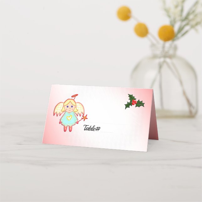 Tarjeta De Asiento Little Angel Place Cards (Anverso)