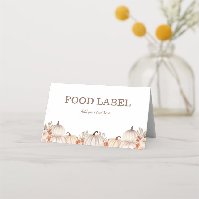 Tarjeta De Asiento Little Pumpkin Folded Tent Food Label for Buffets (Anverso)