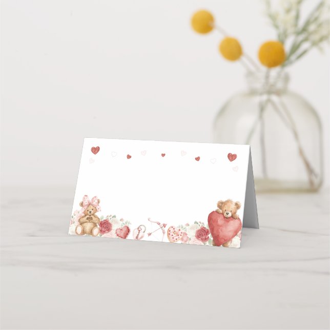 Tarjeta De Asiento Little Sweetheart Valentine Baby Shower Folded  (Anverso)