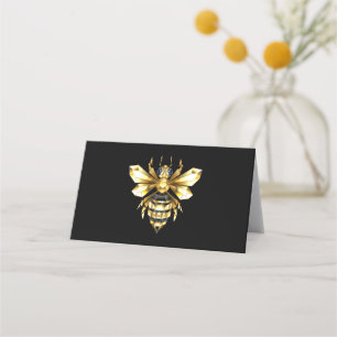 Tarjeta De Asiento Logotipo de Relieve metalizado dorado falso poligo