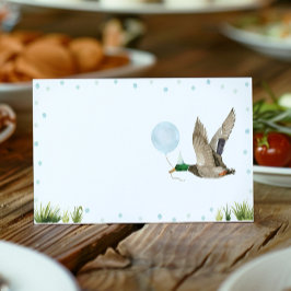 Tarjeta De Asiento Lucky Mallard Duck Boy Birday Food Tent