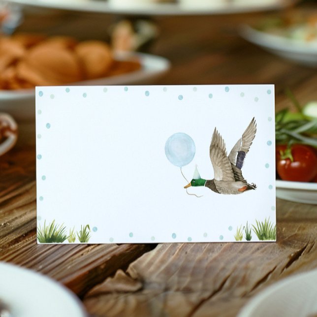 Tarjeta De Asiento Lucky Mallard Duck Boy Birday Food Tent (Subido por el creador)