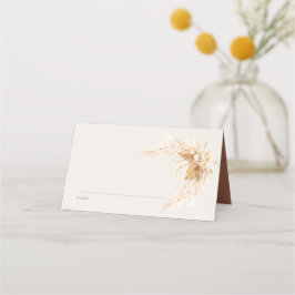 Tarjeta De Asiento Lugar de Boda de hierbas Boho Dried Flowers y Pamp