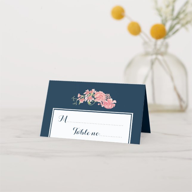 Tarjeta De Asiento Lugar de la tabla boda del guión de ondulación de  (Anverso)