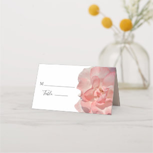Tarjeta De Asiento Lugar de mesa de boda de rosa floral rosa coral el