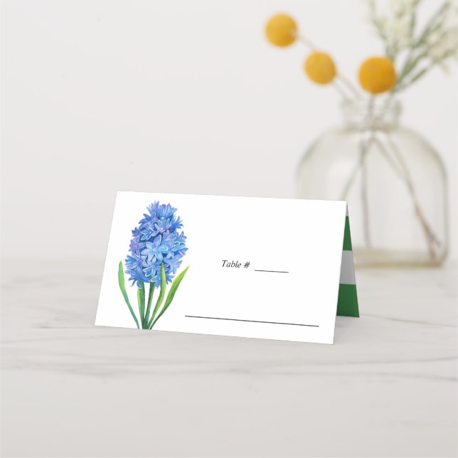 Tarjeta De Asiento Lugar de mesa del boda Flower Blue Hydrangea (Anverso)