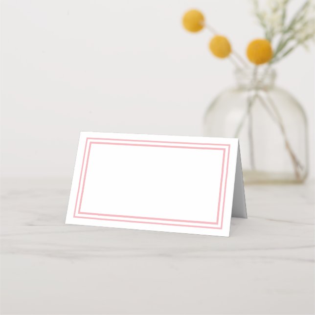 Tarjeta De Asiento Lugar de nombre plegado Bordes rosa-tarjeta (Anverso)