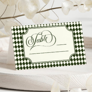 Tarjeta De Asiento Lujo Boda Vintage Marrón Oliva Marfil Dinero Antig