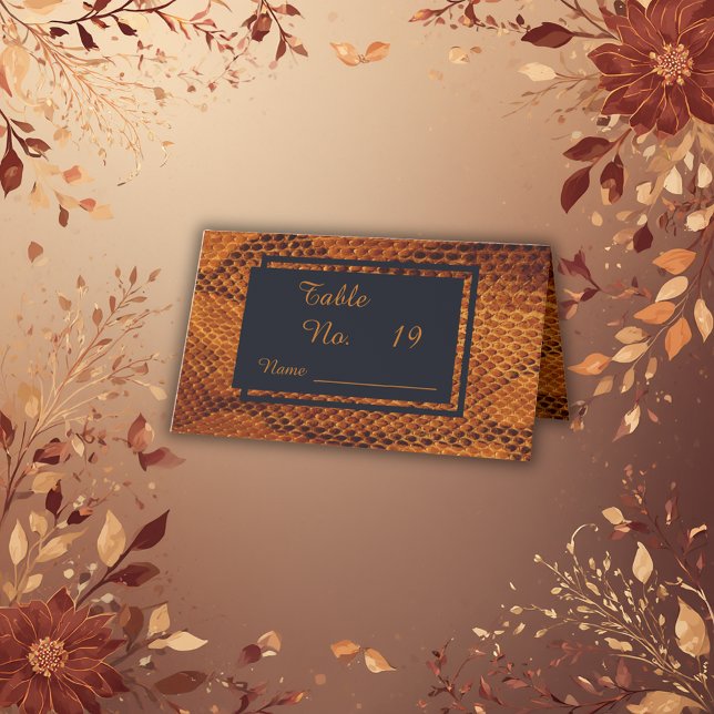 Tarjeta De Asiento lujo salvaje piel de serpiente animal boda  (Subido por el creador)