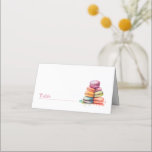 Tarjeta De Asiento Luminosa diversión acuarela colorido macarons nomb<br><div class="desc">Relájese con esta divertida tarjeta acuática de color macarrón, diseñada para llevar una moda, un ambiente parisino de fiesta de té a su boda o evento. La presentación caprichosa de pasteles de macarón brillantes y coloridos, ambientados en alegres tonos pastel de verano, evoca un ambiente francés lúdico, perfecto para los...</div>