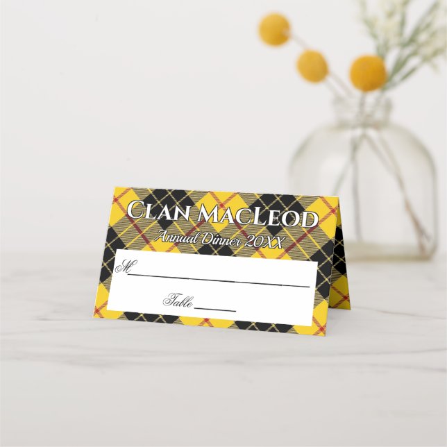 Tarjeta De Asiento MacLeod de Lewis Tartan Motto (Anverso)