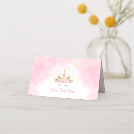 Tarjeta De Asiento Magnífico rosa unicornio nubes galaxia decoración