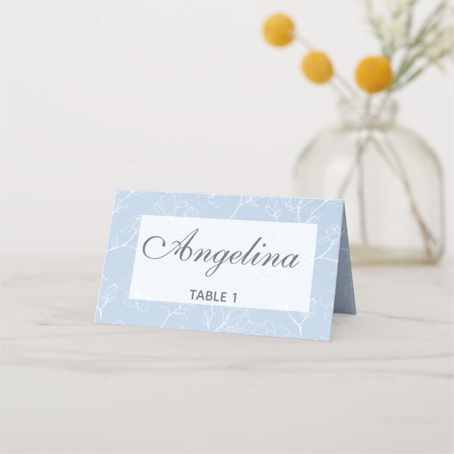 Tarjeta De Asiento Magnolia Azul (Anverso)