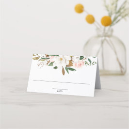 Tarjeta De Asiento Magnolia floral de vegetación rosa rubí blanco