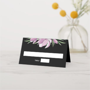 Tarjeta De Asiento Magnolias sobre floral negra