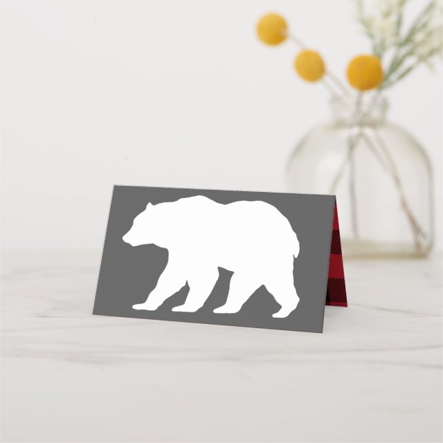 Tarjeta De Asiento Mama Bear Baby Shower Woodland Lodge (Anverso)