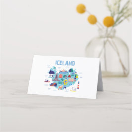 Tarjeta De Asiento Mapa de Islandia