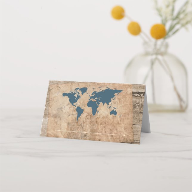 Tarjeta De Asiento Mapa de la madera del tema de viajes de cosecha ru (Anverso)