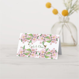 Tarjeta De Asiento Maravillosas acuarelas de manzanas y е