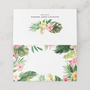 Tarjeta De Asiento Marco floral tropical acuarela personalizado