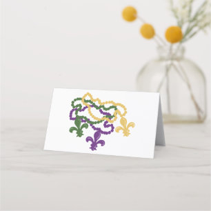 Tarjeta De Asiento Mardi Gras Beads