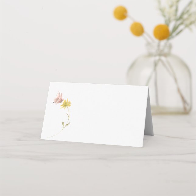 Tarjeta De Asiento Mariposa acuática Flor silvestre Jardín Flora (Anverso)