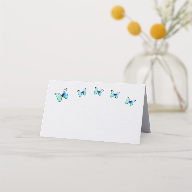 Tarjeta De Asiento Mariposa azul (Anverso)