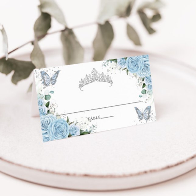 Tarjeta De Asiento Mariposas Florales Sky Quinceañera XV 16 (Subido por el creador)