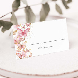 Tarjeta De Asiento Mariposas rosas bonitos Dulces 16 Quince cumpleaño