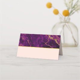 Tarjeta De Asiento Mármol morado y dorado elegante moderno