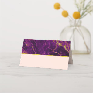 Tarjeta De Asiento Mármol morado y dorado elegante moderno