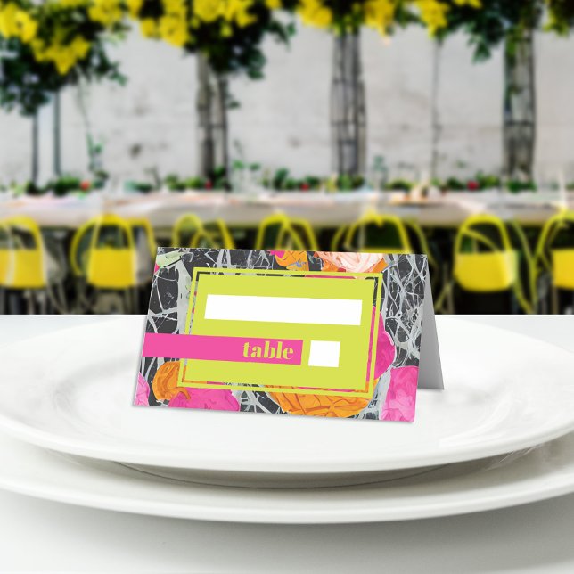 Tarjeta De Asiento Máximo Boda Floral Marcado Moderno (Subido por el creador)