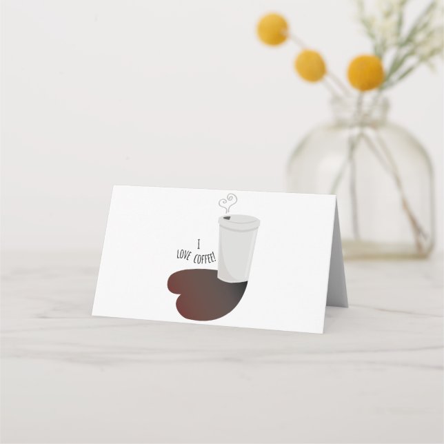 Tarjeta De Asiento Me encanta el café (Anverso)