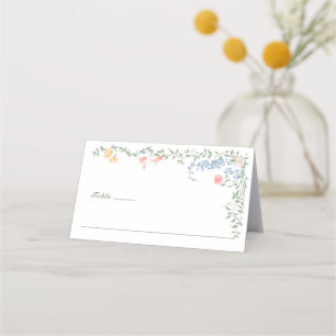 Tarjeta De Asiento Meadow Pastel Rosas franceses Boda de flores