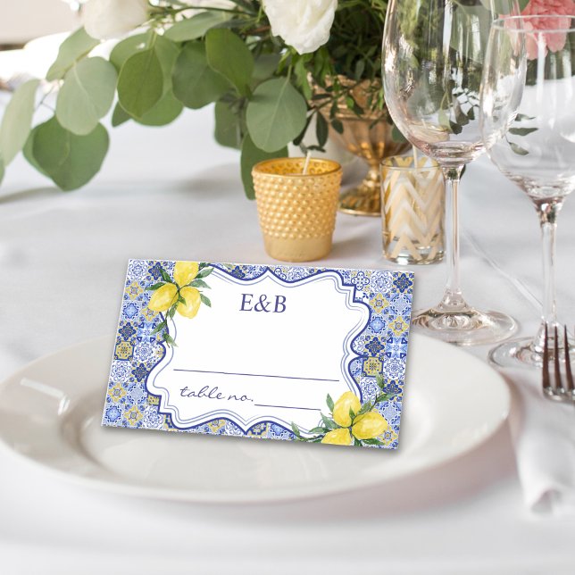 Tarjeta De Asiento Mediterranean Mosaic Wedding with Citrus Touches (Subido por el creador)