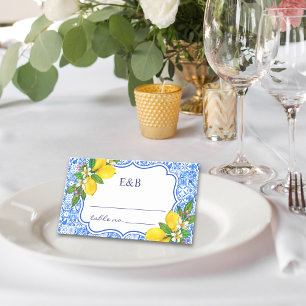 Tarjeta De Asiento Mediterranean Tiles - Wedding with Citrus Touches