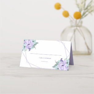 Tarjeta De Asiento Melandrina Mint Púrpura Pineos de acuarela geométr
