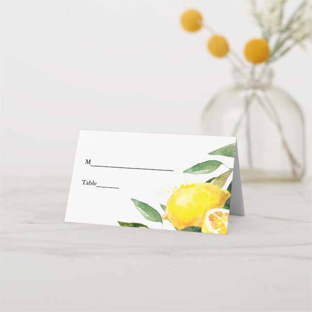Tarjeta De Asiento Mesa Boda de Moda floral de Lemon Garden (Anverso)