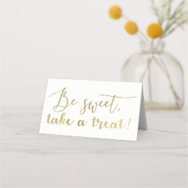 Tarjeta De Asiento Mesa con guión de Toma un regalo Be Sweet de papel