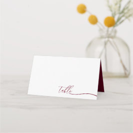 Tarjeta De Asiento Mesa de asiento transparente burgundy moderna