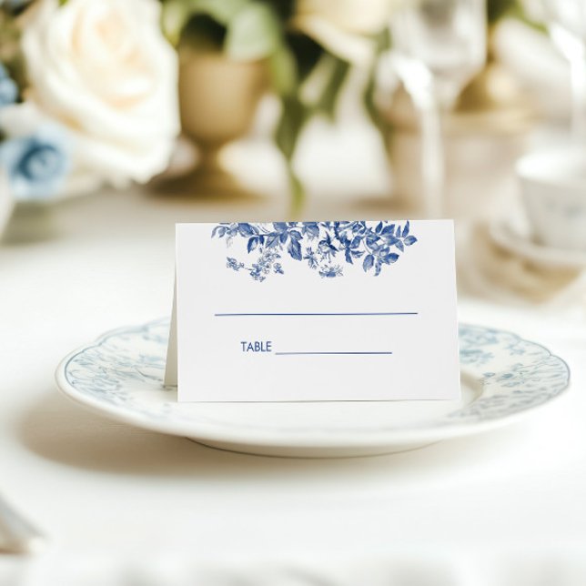 Tarjeta De Asiento Mesa de Boda con Estampado de Toile Francés (French Toile Wedding Table Name Place Card)