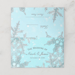 Tarjeta De Asiento Mesa de boda Copos de Nieve País de las Maravillas