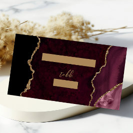 Tarjeta De Asiento Mesa de boda de escritura de ágata dorada de Borgo