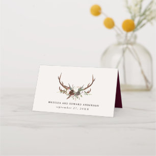 Tarjeta De Asiento Mesa de boda de moda botánica de granja rústica