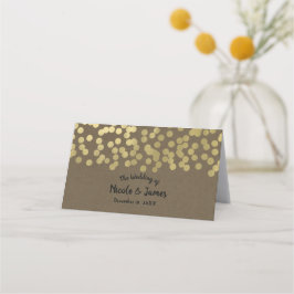 Tarjeta De Asiento Mesa de Boda Rústica Kraft Chic Moderno con Letra