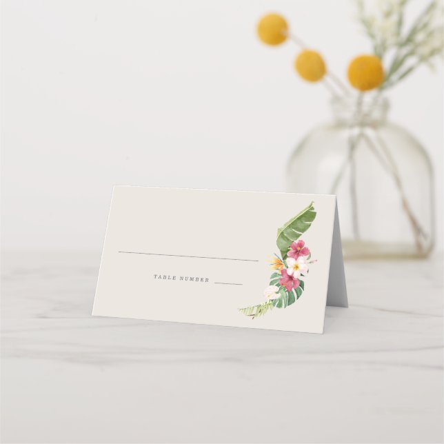 Tarjeta De Asiento Mesa de bodas de playa tropical (Anverso)
